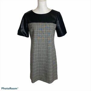 DKNY Plaid Gray Sheath Dress NWT Sz 4 Black Midi